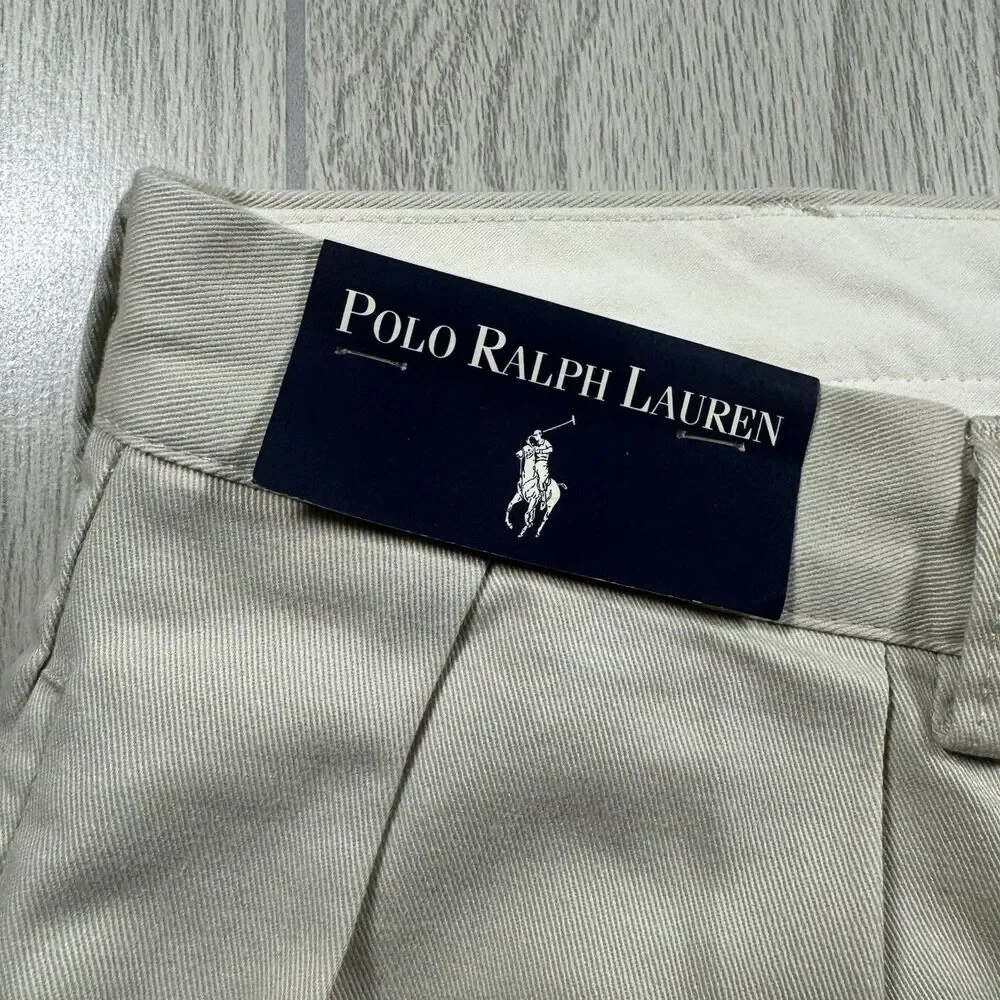 Vintage NOS Polo Ralph Lauren Andrew Pant Double Pleated Men’s 35x30 Beige New